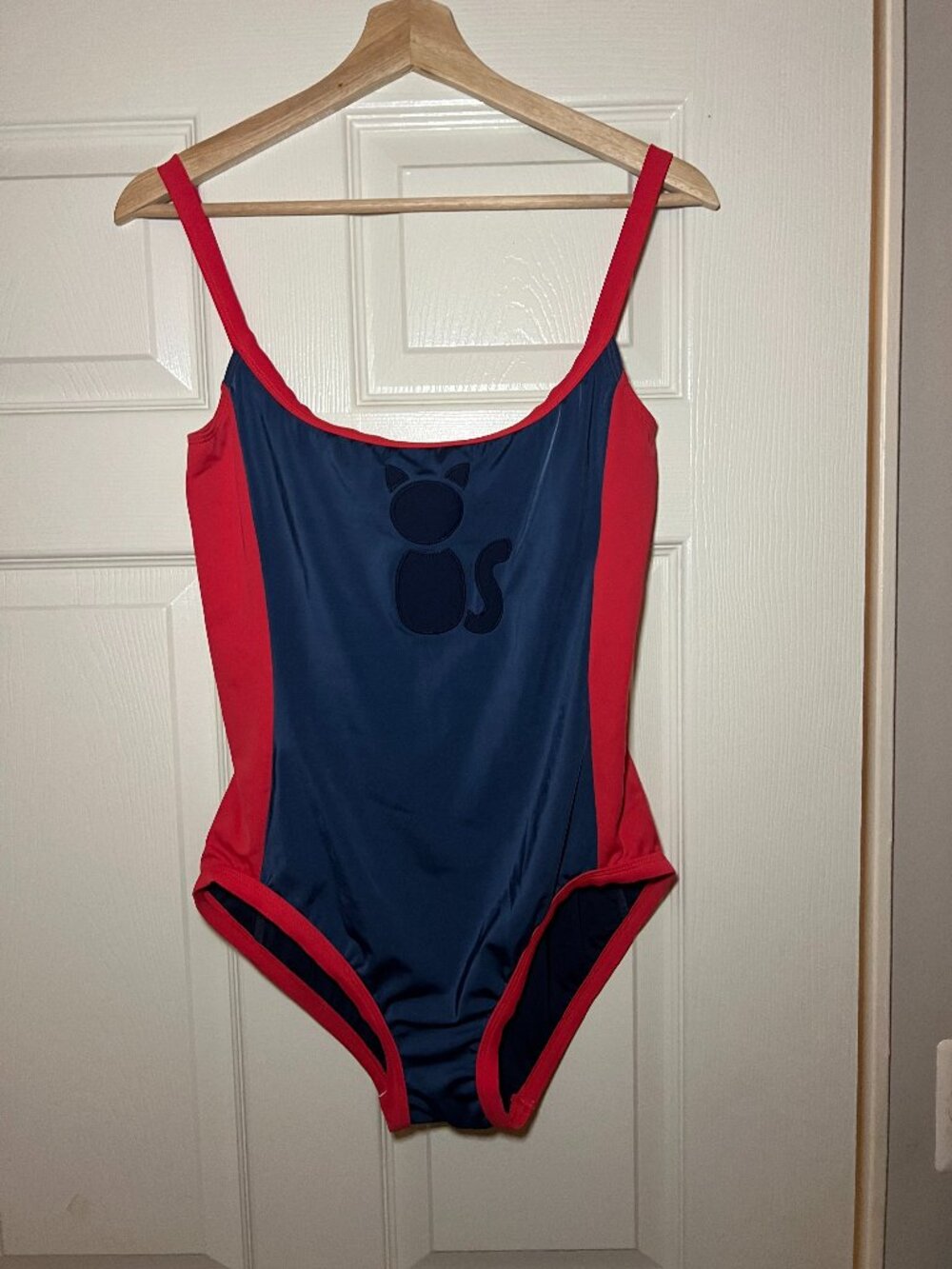 Marc By Marc Jacobs Swimwear XL Cat Applique One Piece Swimsuit Navy